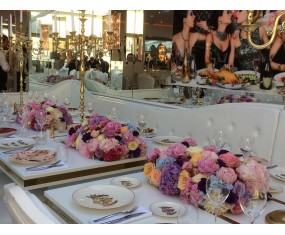 Pastel elongated centerpiece