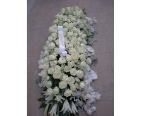 White and green coffin top