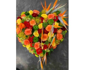 Colorful funeral heart