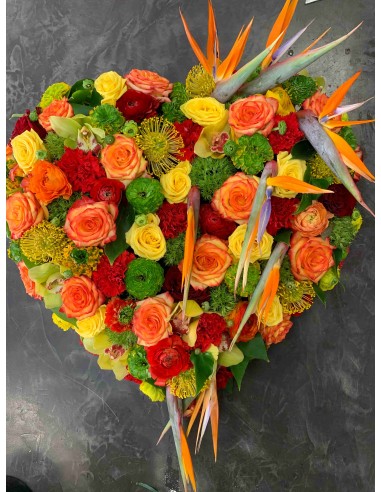 Colorful funeral heart