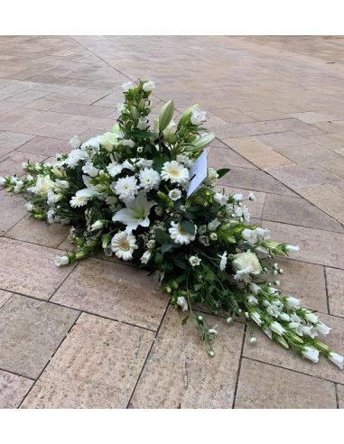 White and green elongated funeral...